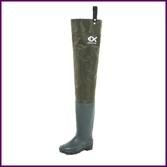 Men's PVC Fishing Wader Boots Cleated Outsole Lightweight Durable
